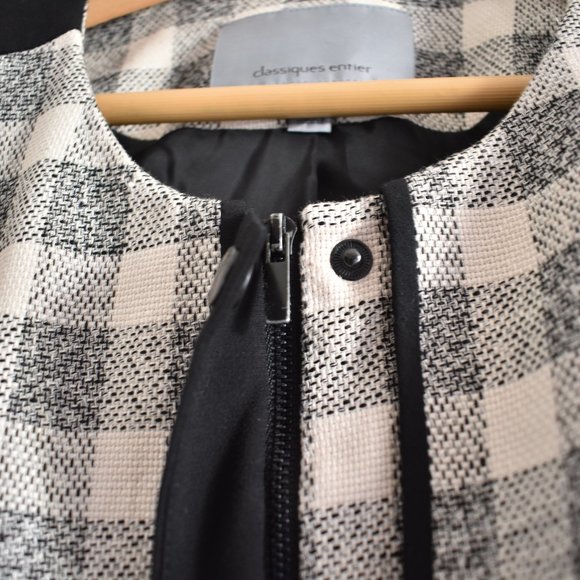 Classiques Entier Linen Blend Cream & Black Plaid Blazer - Picture 7 of 12